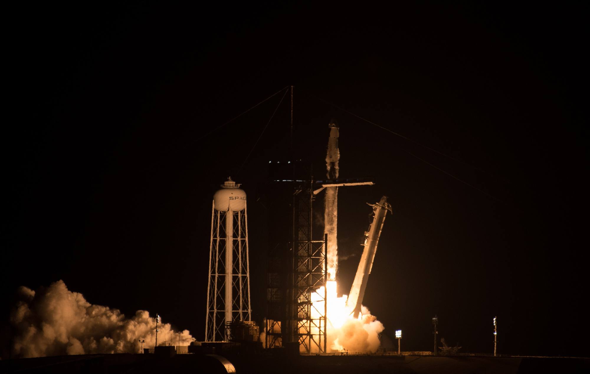 Falcon 9 night launch of Crew-2 from Launch Complex 39A, 2021